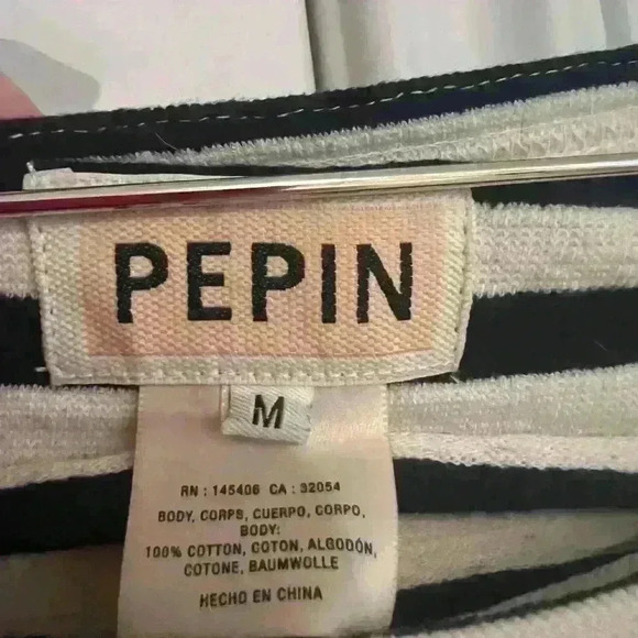 Anthropologie Pepin White and Navy Nautical Short Sleeve Dress- Size Medium EUC - Picture 3 of 3